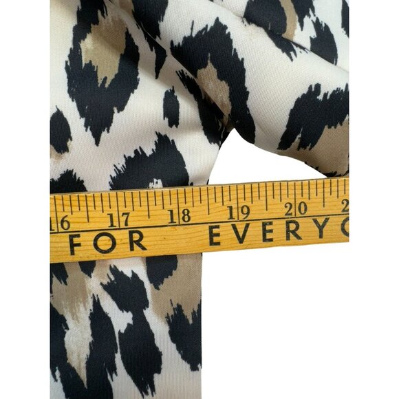 Chelsea & Theodore Womens Leopard Print Scuba Jacket S Brown Black - Picture 8 of 13